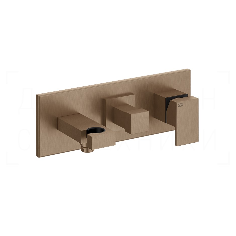 Gessi Rettangolo Смеситель для душа встраиваемый, на 2 потр., внеш. часть, цвет: copper brushed PVD 44910#708