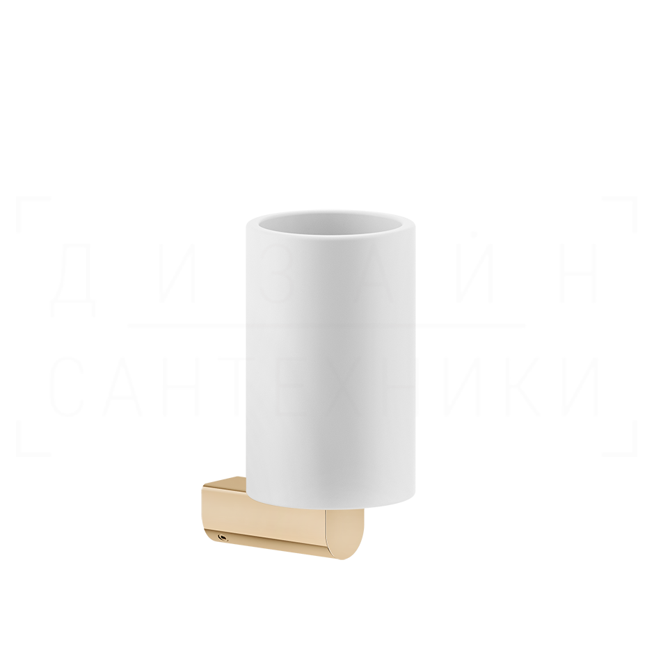 Gessi Rilievo Стакан подвесной, керамический Neolite, цвет: white/warm bronze PVD 59507#735