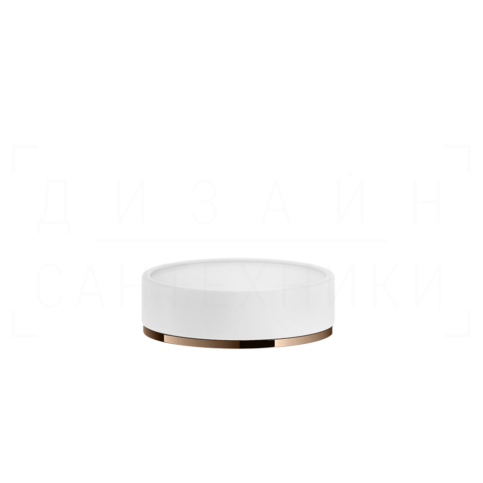 Gessi Inciso Мыльница с керамической чашей Neolite, настольная, цвет: white/copper PVD 58525#030