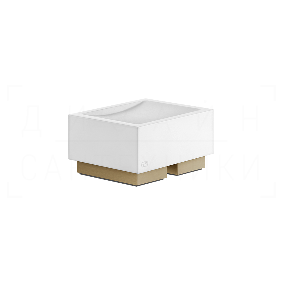 Gessi Inverso/Rettangolo Мыльница с чашей Neolite, настольная, цвет: white/warm bronze brushed PVD 20825#726