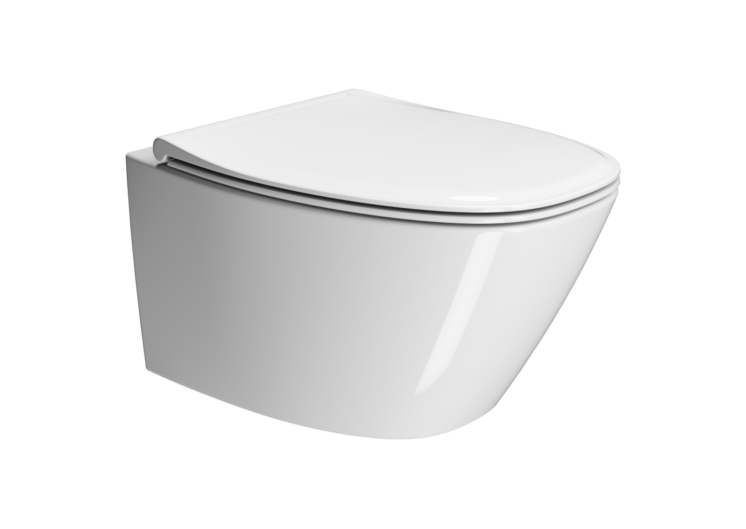 GSI Modo+ Унитаз подвесной 54x37 см безободковый, смыв swirlflush, цвет: белый глянцевый 841511