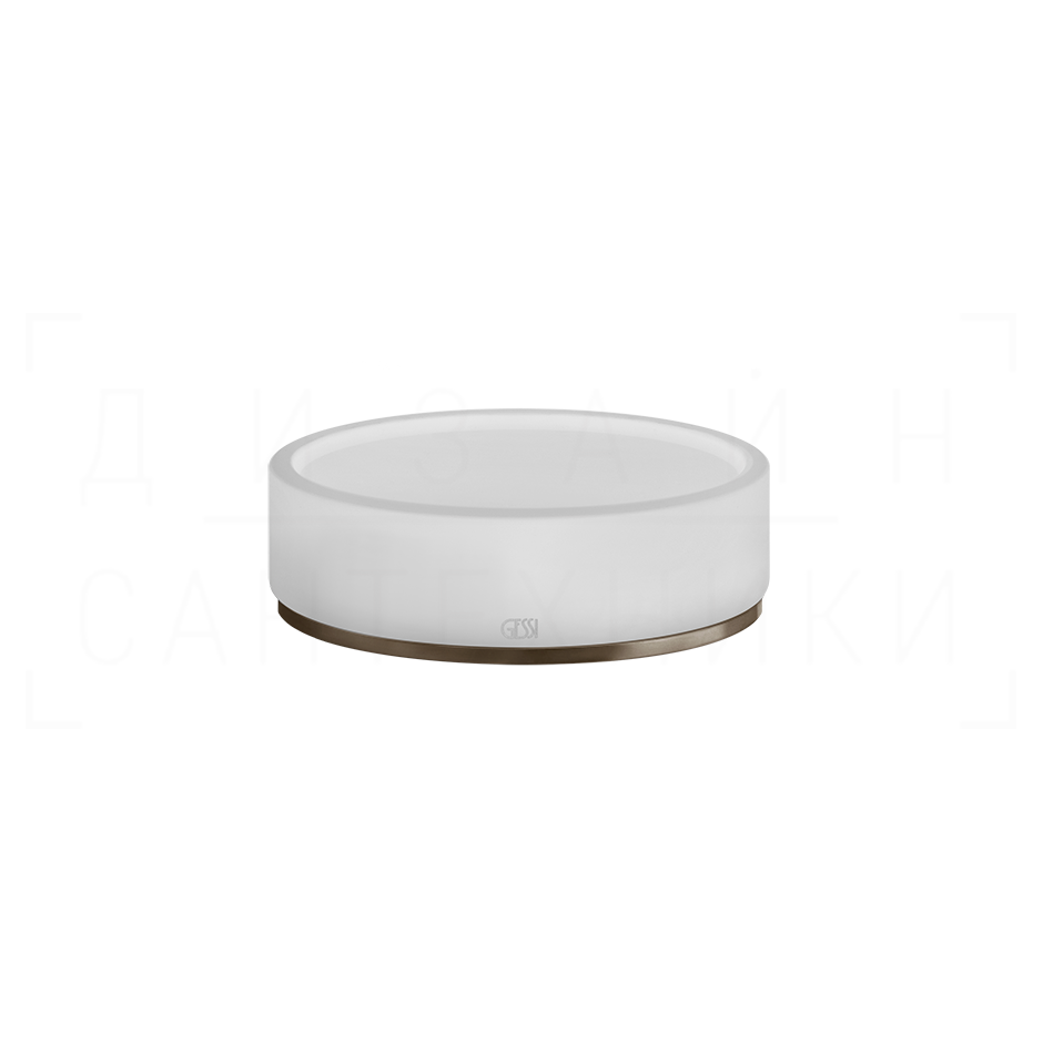 Gessi 316 Мыльница с керамической чашей Neolite, настольная, цвет: white/coffee bronze brushed PVD 54725#761