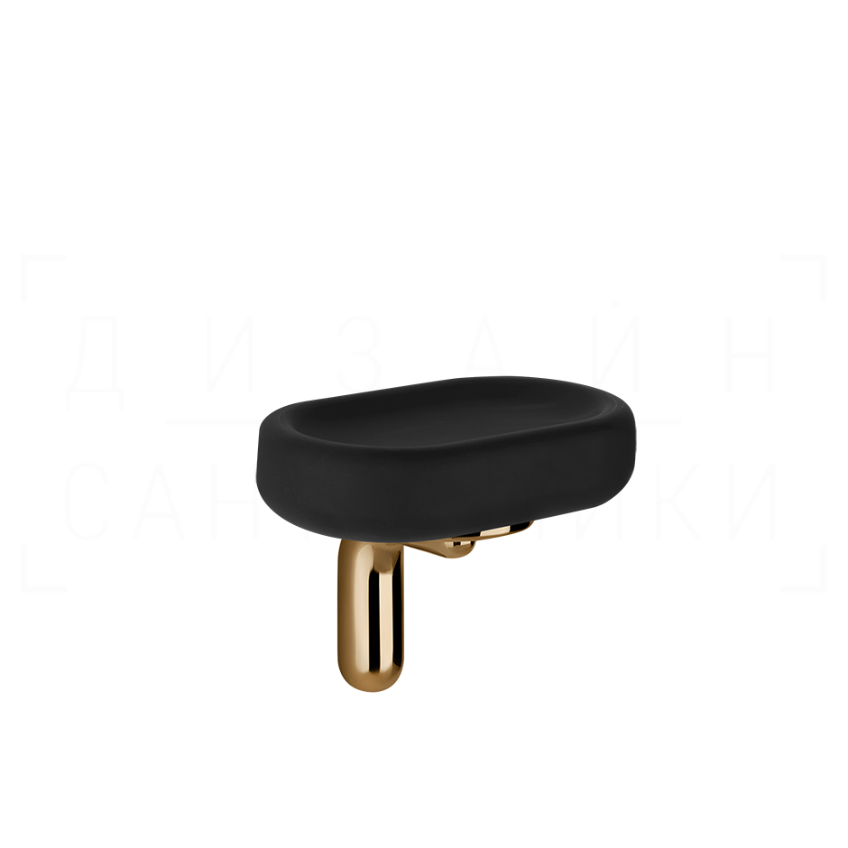 Gessi Goccia Мыльница с керамической чашей Gres, подвесная, цвет: black/warm bronze PVD 38002#735
