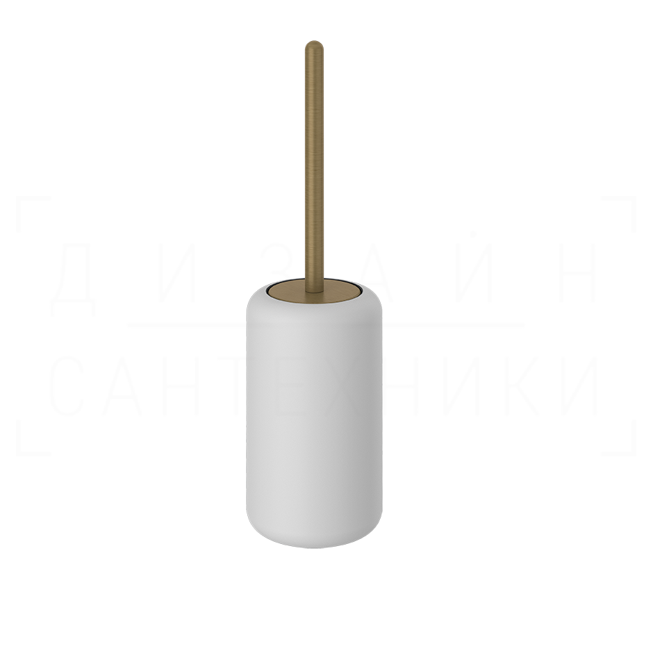 Gessi Goccia Ершик для унитаза напольный, с кермической колбой Gres, цвет: white/antique brass 38043#713