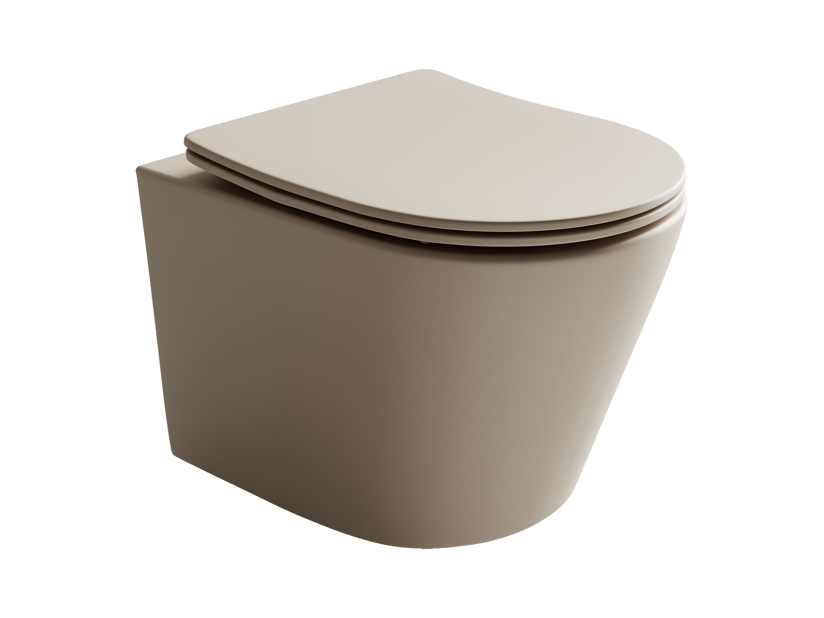 Ceramicanova Balearica Унитаз подвесной 36,5х49 см, безободковый с крышкой, цвет: капучино матовый CN6000MC