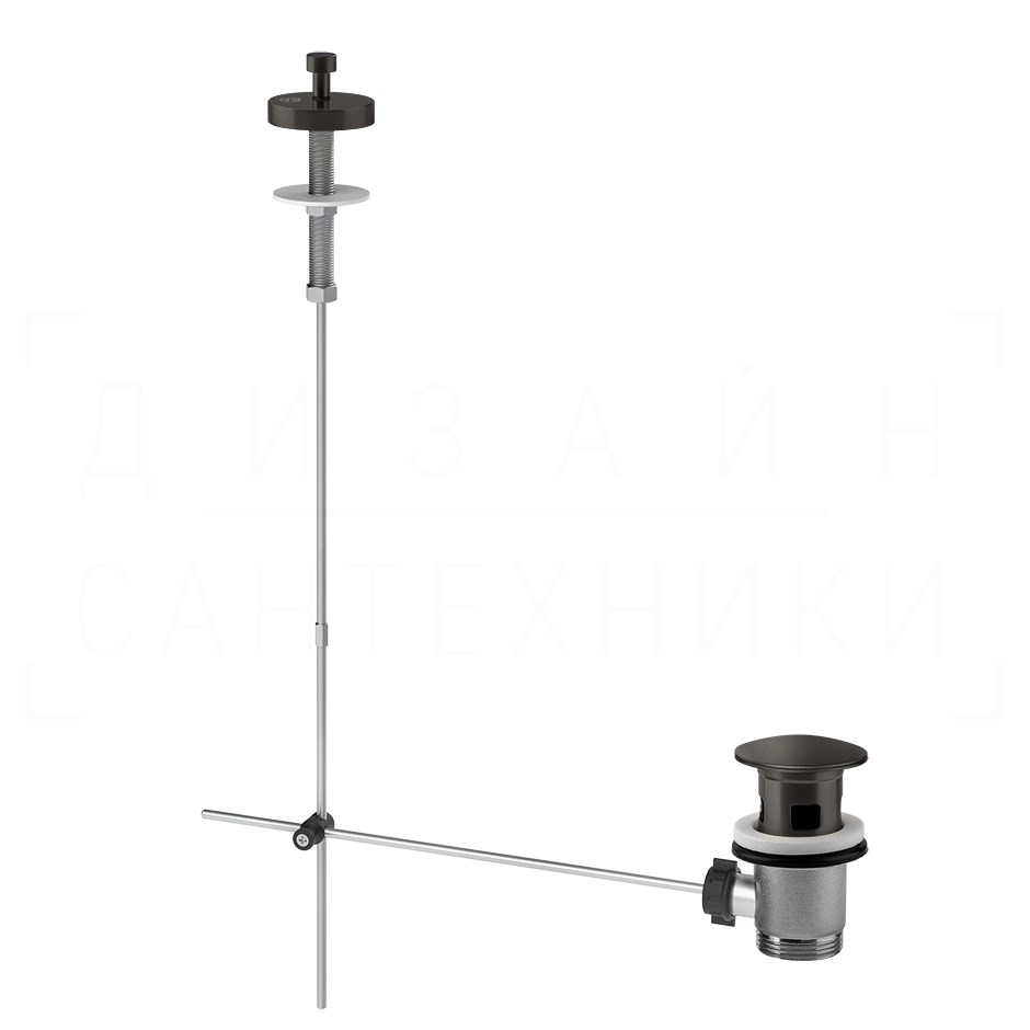 Gessi Донный клапан автоматический, с переливом, цвет: black metal brushed PVD 01350#707