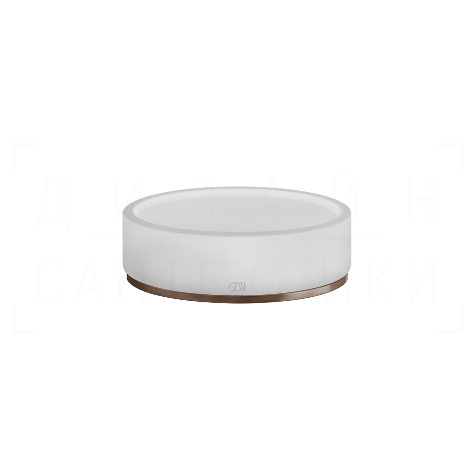 Gessi 316 Мыльница с керамической чашей Neolite, настольная, цвет: white/copper brushed PVD 54725#708