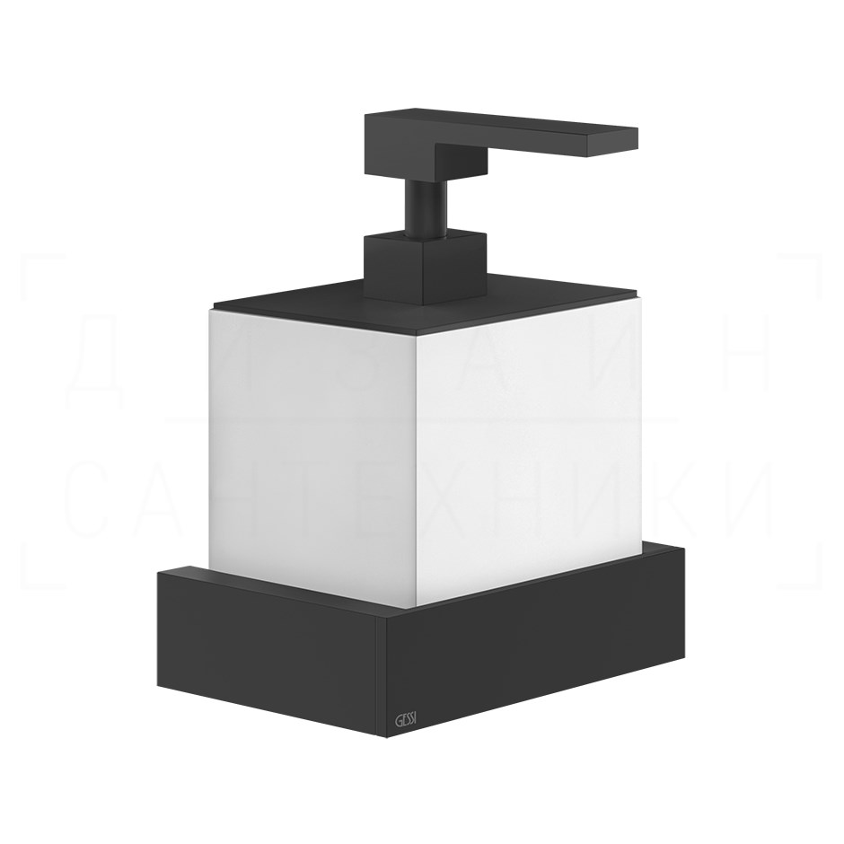 Gessi Inverso/Rettangolo Дозатор для жидкого мыла подвесной, колба Neolite, цвет: white/matte black 20813#299