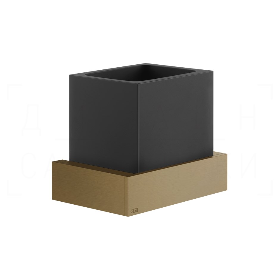 Gessi Inverso/Rettangolo Стакан подвесной, керамический Neolite, цвет: black/deep bronze brushed PVD 20808#791