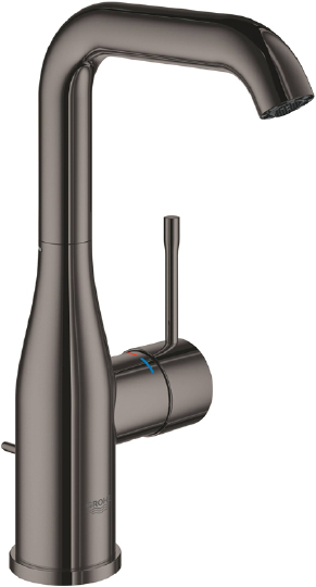 Grohe Essence New Смеситель для раковины высокий, с д/к, высота излива 21,1 см, цвет: темный графит 32628A01