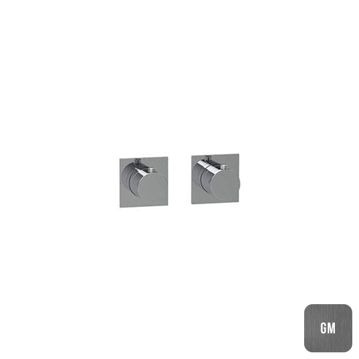Almar Modular Square Термостат для душа, внешняя часть на 2 потребителя, цвет: brushed gun metal E180182.GM