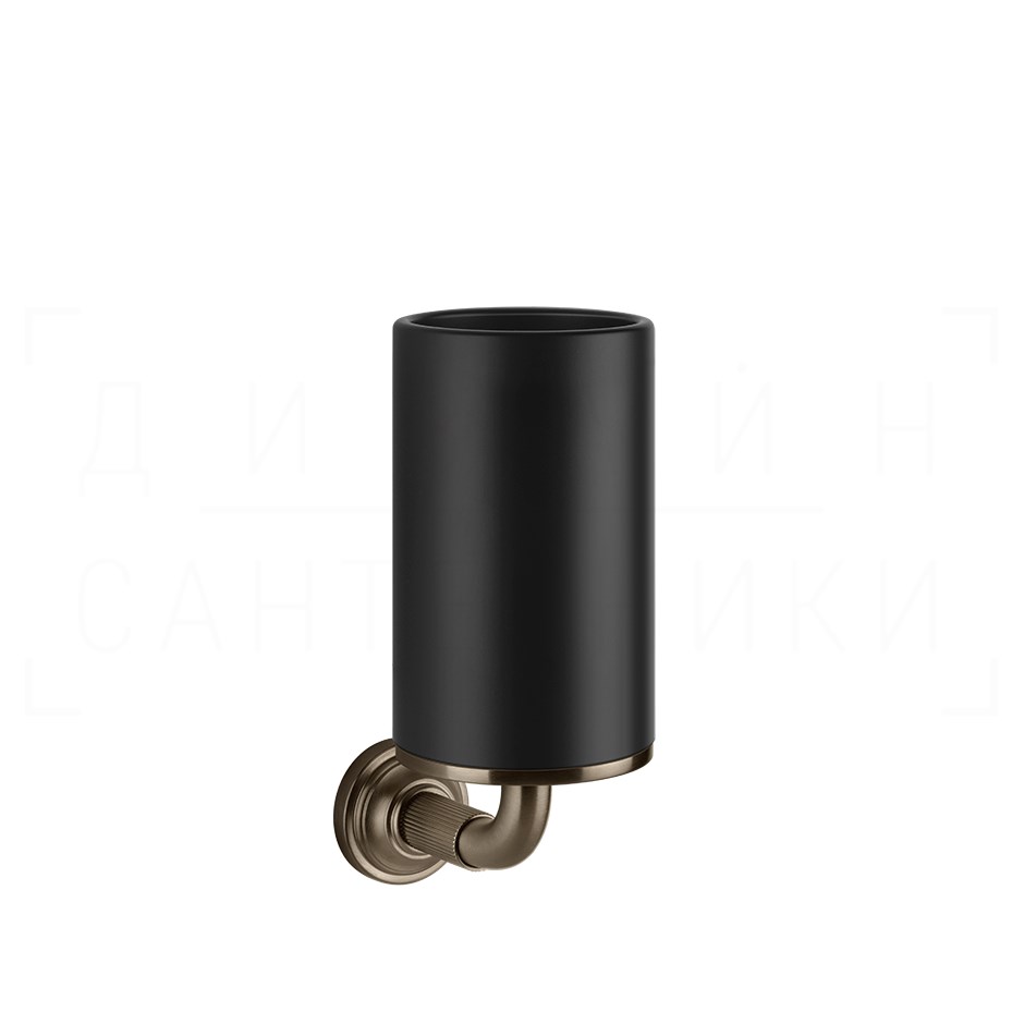 Gessi Venti20 Стакан подвесной, керамический Neolite, цвет: black/coffee bronze brushed PVD 65408#761