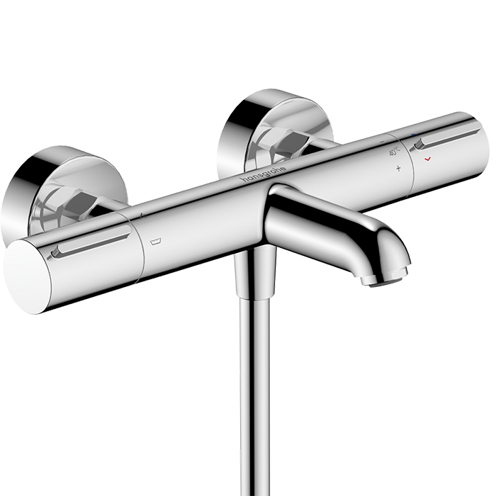 Hansgrohe Ecostat Element Термостат для ванны, запорный клапан, излив 17,7 см, цвет: хром 13347000