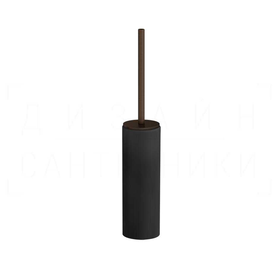 Gessi Ingranaggio Ершик для унитаза напольный, с кермической колбой Neolite, цвет: black/dark bronze 63744#845