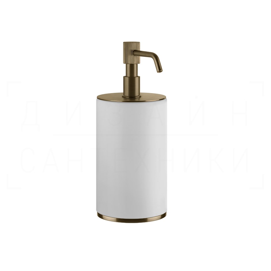 Gessi Venti20 Дозатор для жидкого мыла настольн., колба Neolite, цвет: white/deep bronze brushed PVD 65437#791