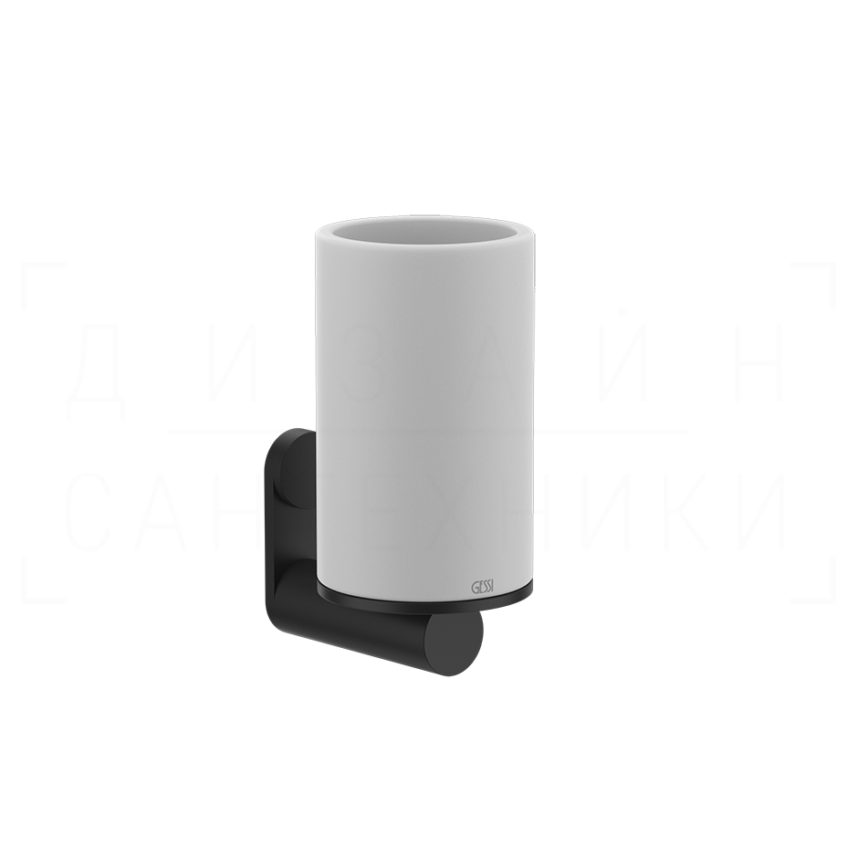 Gessi 316 Стакан подвесной, керамический Neolite, цвет: white/matte black 54707#299