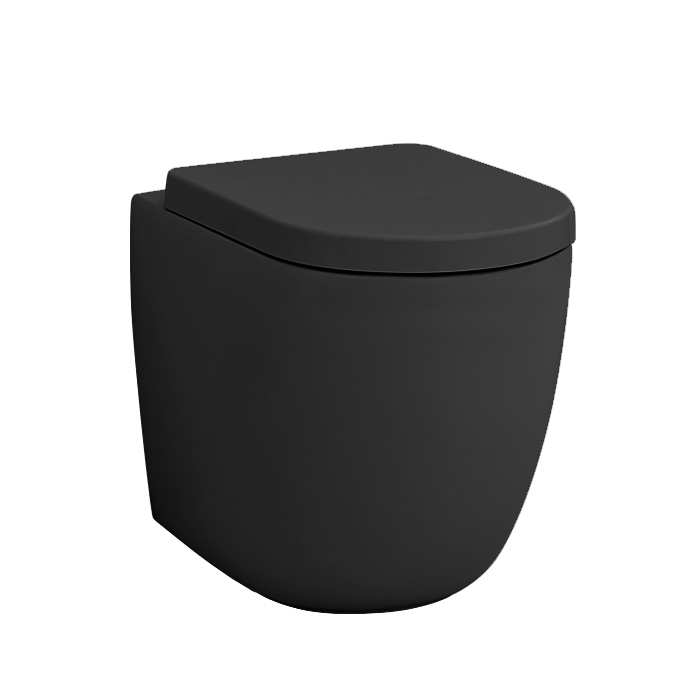 ArtCeram File 2.0 Унитаз приставной безободковый 37x52 см, цвет: matt black FLV005 17 00