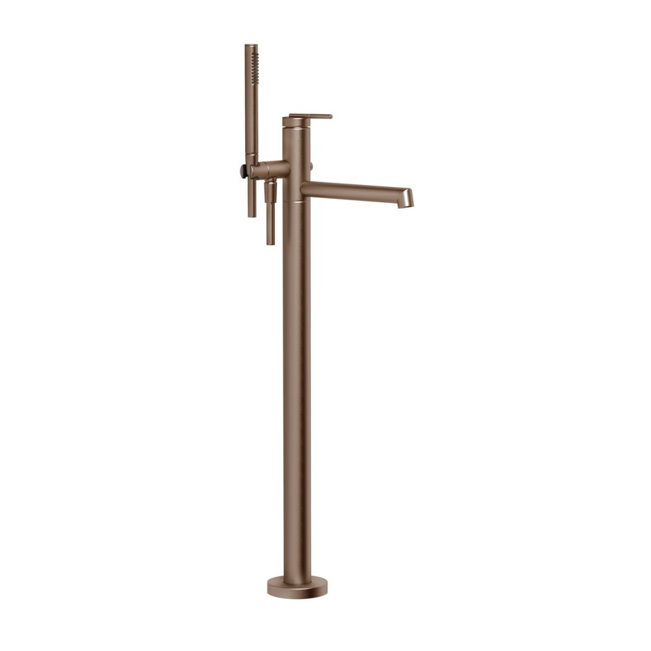Gessi Ingrannagio Внешняя часть смесителя для ванны, с ручным душем, цвет: copper brushed PVD 63528#708
