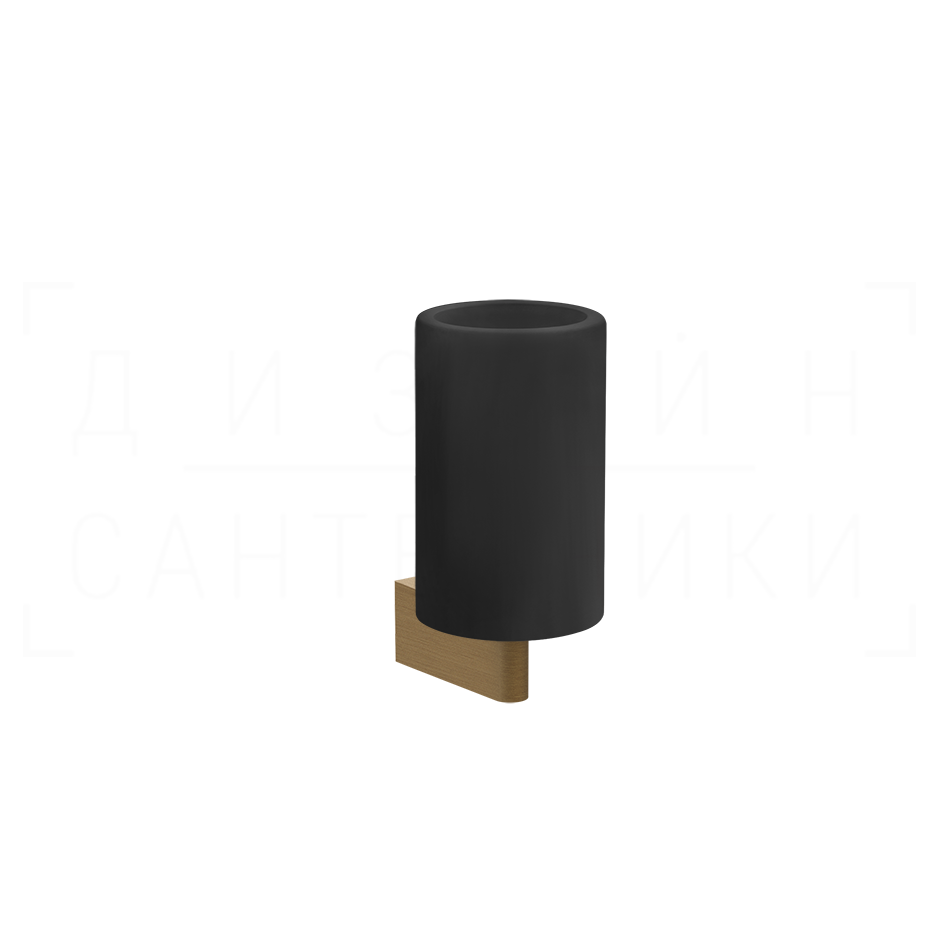 Gessi Origini Стакан подвесной, керамический Neolite, цвет: black/antique brass 66408#713