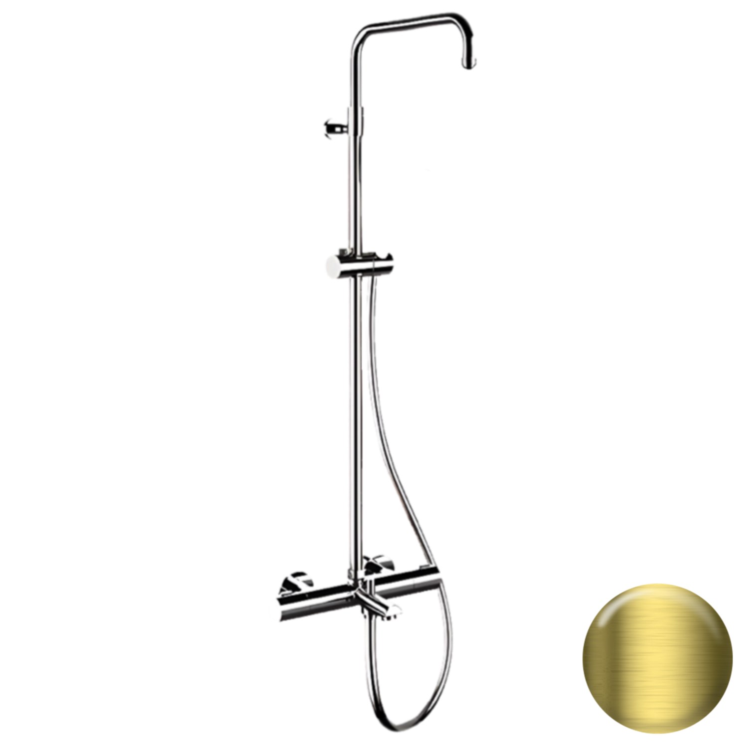 Remer Elegance Душевая система с термостатом., без верх. и ручн. душа, цвет: ottone spazzolato PVD EQ34ASSDHS