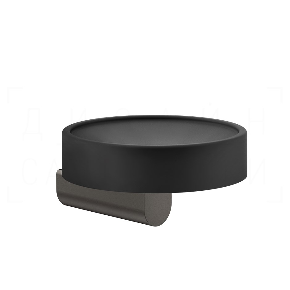 Gessi Rilievo Мыльница с керамической чашей Neolite, подвесная, цвет: black metal brushed PVD 59502#707