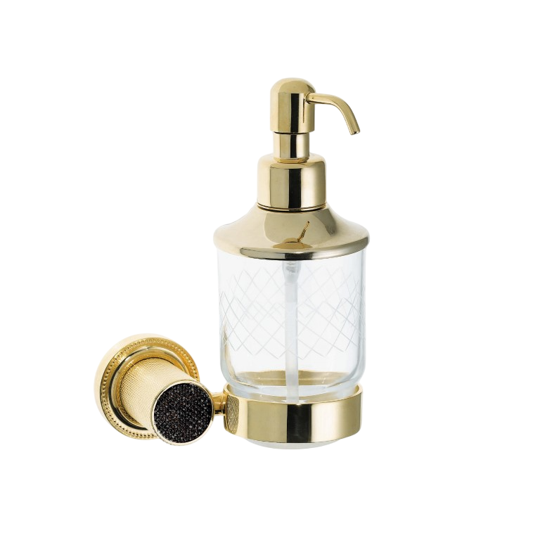 Boheme Royal Cristal Дозатор для жидкого мыла, подвесной, стеклянная колба, цвет: gold/black 10932-G-B