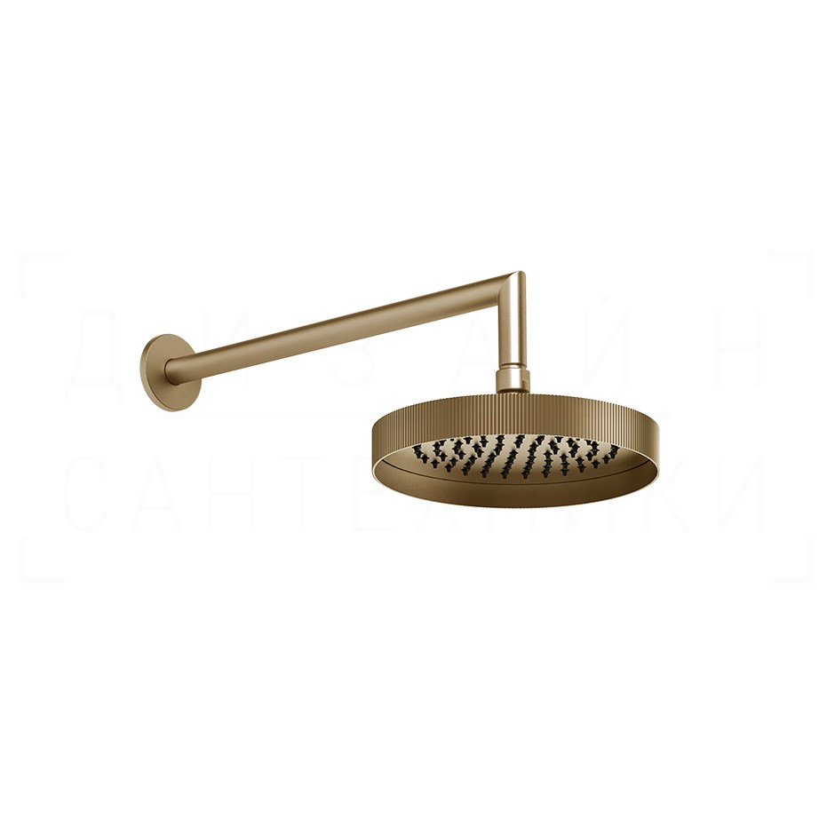 Gessi Inverso Верхний душ d21,8 см, настенный кронштейн, 1 вид струи, цвет: warm bronze brushed PVD 63548#726