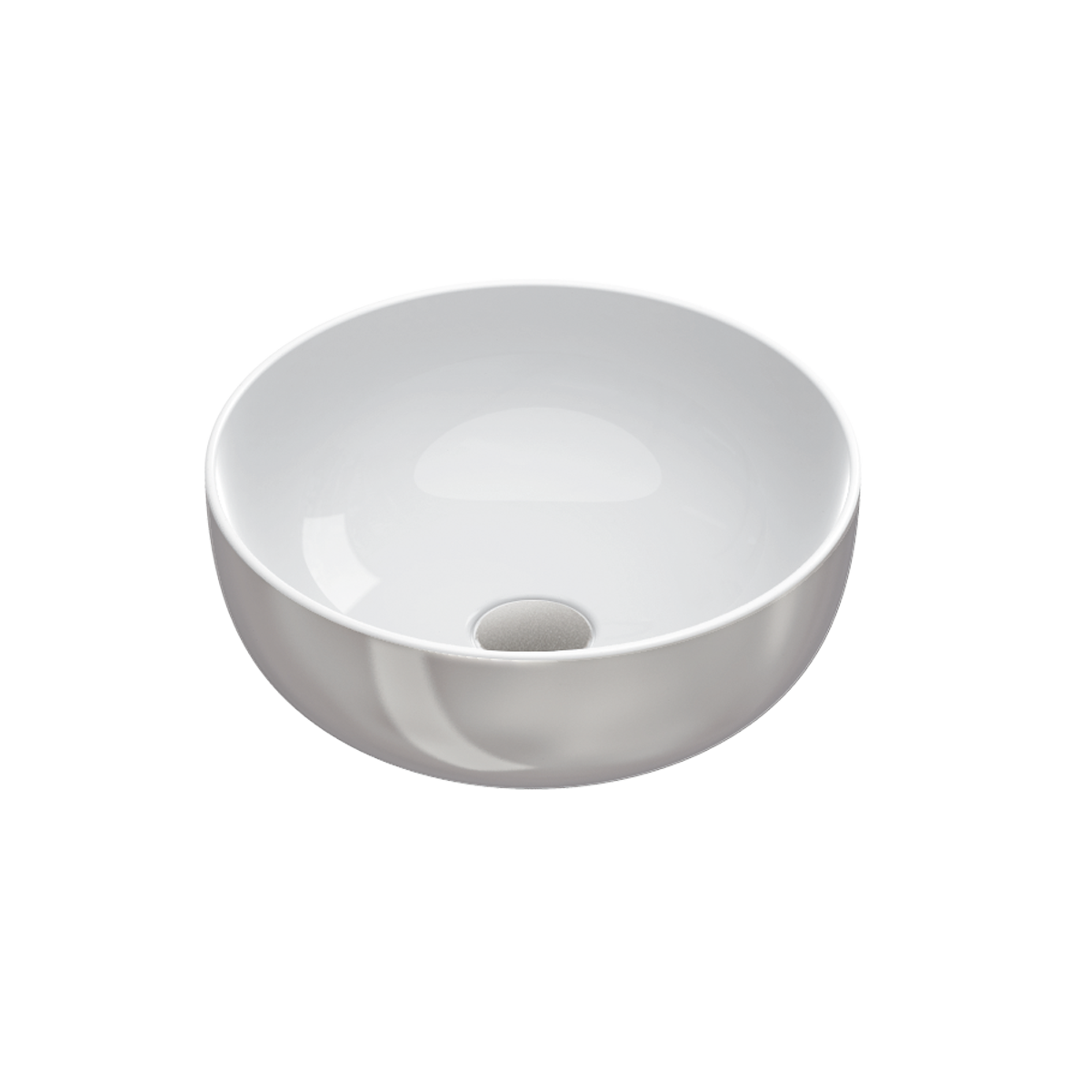 Catalano Gold & Silver Раковина чаша d42x16h см, без перелива, Cataglaze, цвет: серебро/белый глянц. 0523430041