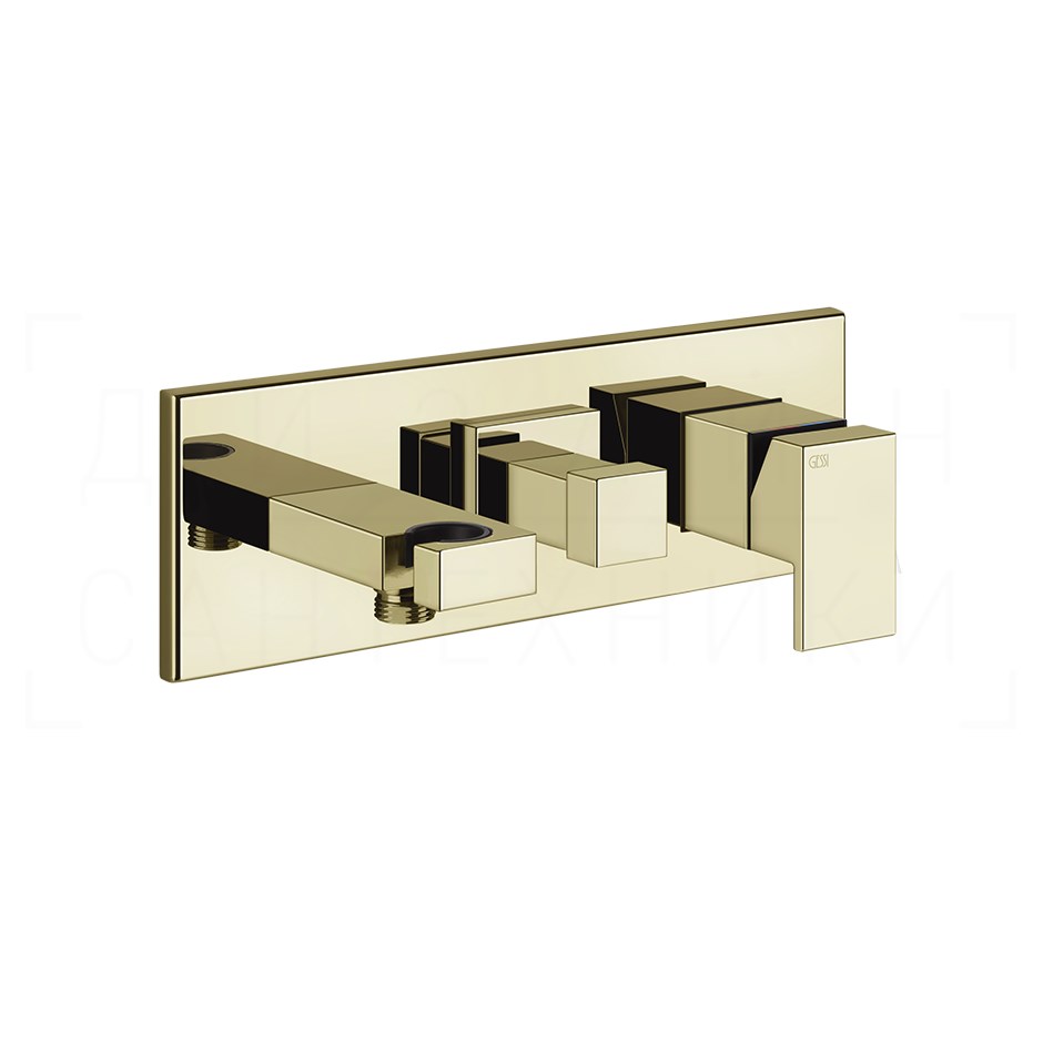 Gessi Rettangolo Смеситель для душа встраиваемый, на 2 потребителя, внешняя часть, цвет: brass PVD 44911#710