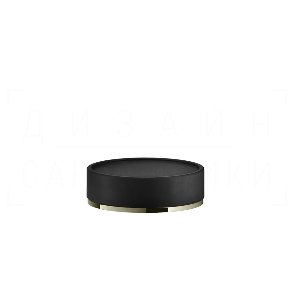 Gessi Inciso Мыльница с керамической чашей Neolite, настольная, цвет: black/nickel PVD 58526#720
