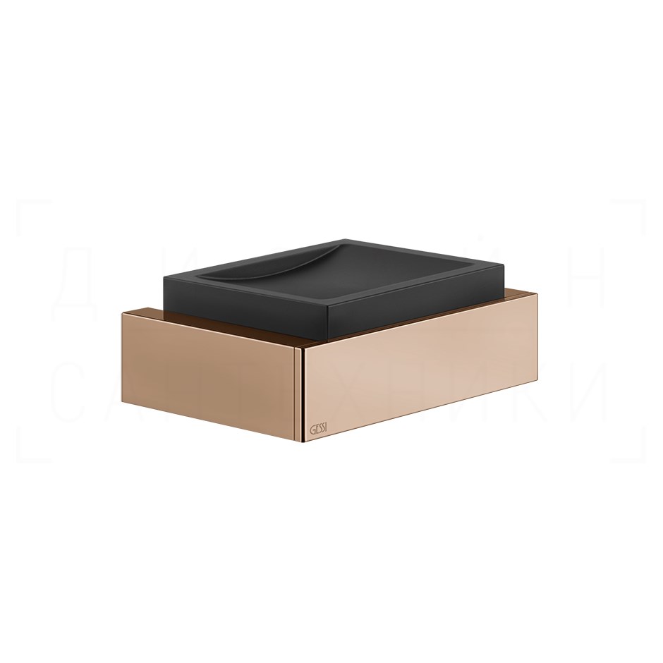 Gessi Inverso/Rettangolo Мыльница с керамической чашей Neolite, подвесная, цвет: black/copper PVD 20802#030