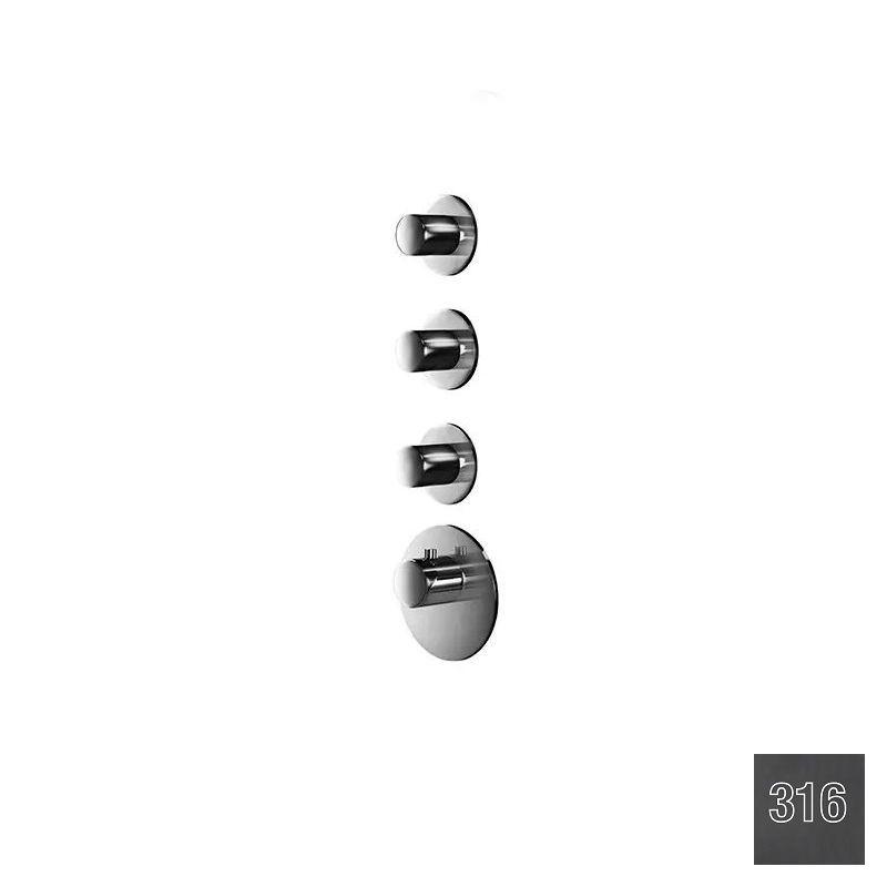 Almar High Flow Round Термостат для душа, внешняя часть, 3 потреб., цвет: 316 brushed absolute black E180033.AB316