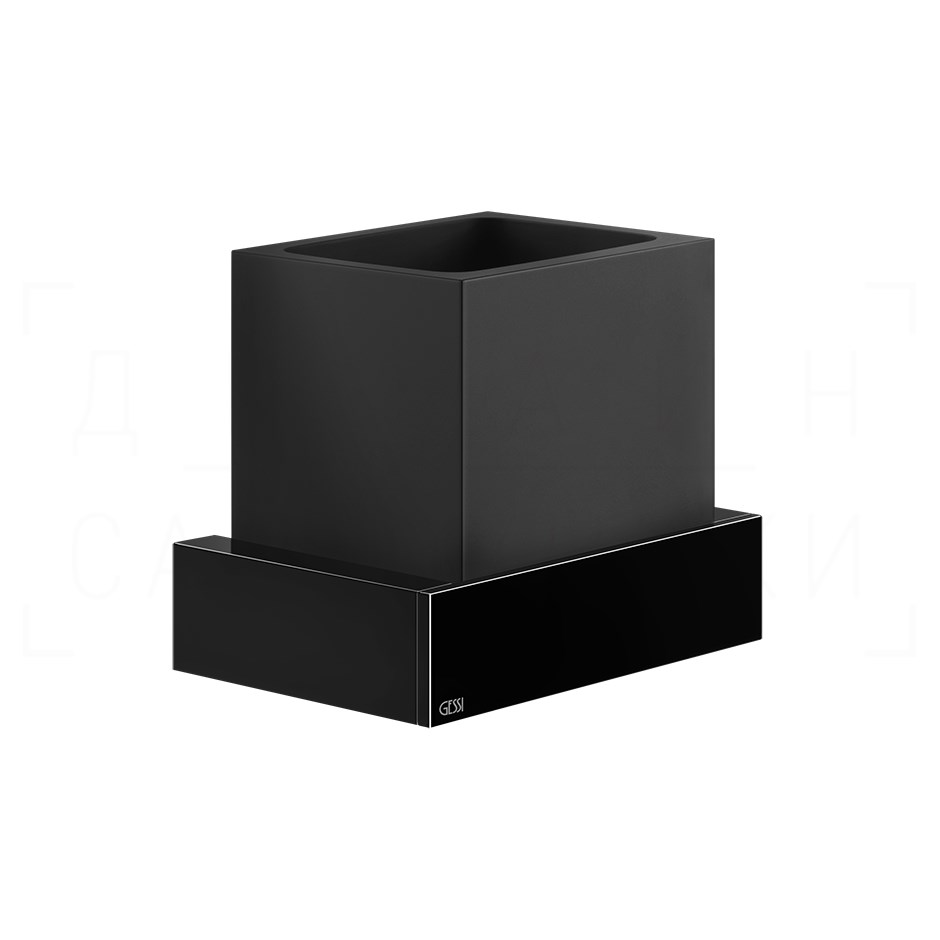 Gessi Inverso/Rettangolo Стакан подвесной, керамический Neolite, цвет: black/black metal PVD 20808#706