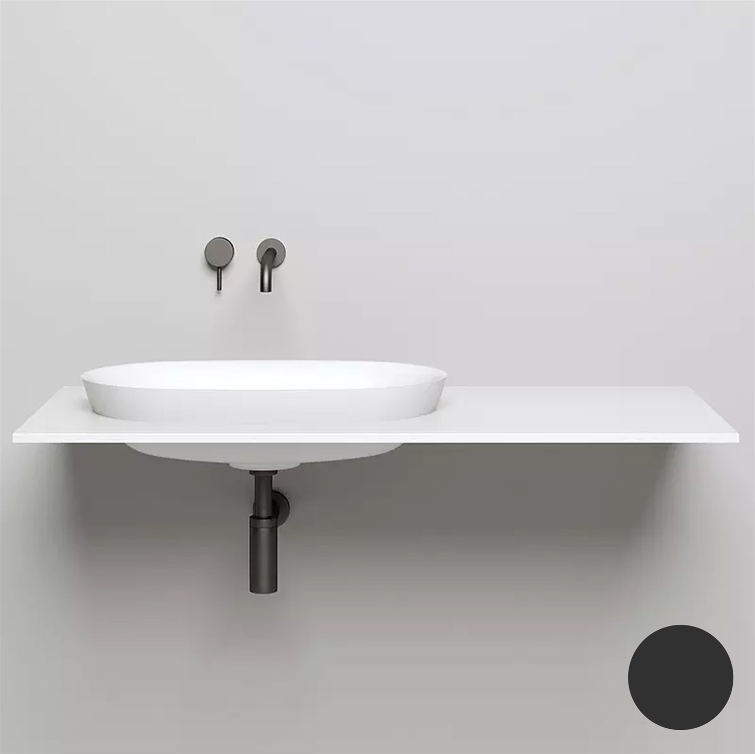 Salini Marea 01 S-Stone Раковина полувстраиваемая 65х39х17h см, цвет: черный мат., RAL 1802201MF