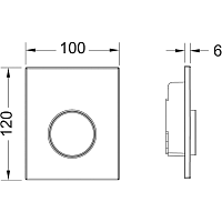 Tece Loop Кнопка смыва для писсуара с антибактериальным покрытием, пластик, цвет: белый 9242640