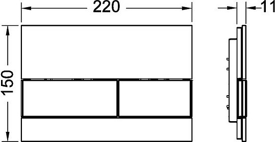 Tece Square Кнопка смыва для унитаза, стекло, цвет: черный/позолоченные 9240808