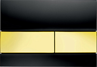 Tece Square Кнопка смыва для унитаза, стекло, цвет: черный/позолоченные 9240808