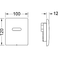 Tece Planus Кнопка смыва для писсуара, металл, бесконтактная, цвет: хром глянцевый 9242351