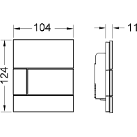 Tece Square Кнопка смыва для писсуара, стекло, цвет: белый 9242800