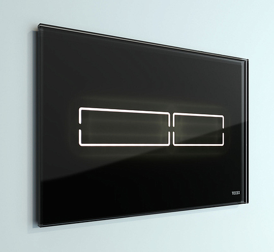 Tece Lux mini Кнопка смыва для унитаза, стекло, сенсорная, цвет: черный глянцевый 9240961