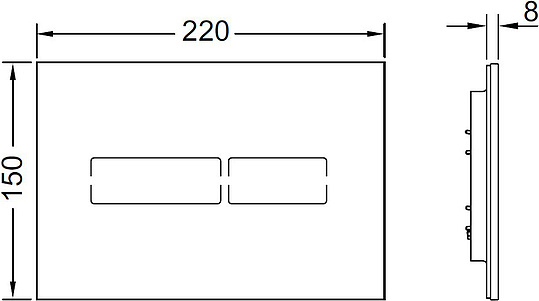 Tece Lux mini Кнопка смыва для унитаза, стекло, сенсорная, цвет: черный глянцевый 9240961