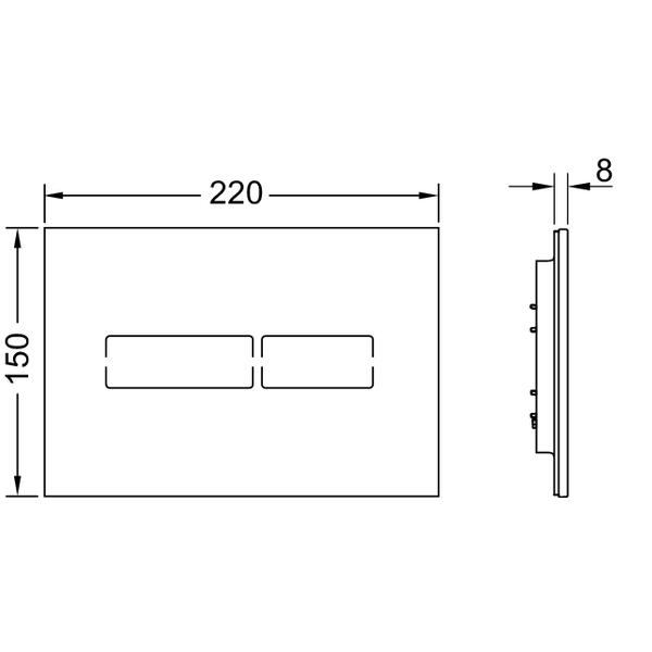 Tece Lux mini Кнопка смыва для унитаза, стекло, сенсорная, цвет: черный глянцевый 9240961