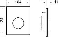 Tece Loop Кнопка смыва для писсуара, стекло, цвет: черный/белый 9242654