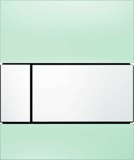 Tece Square Кнопка смыва для писсуара, стекло, цвет: мятный зеленый/белый 9242803