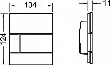 Tece Square Кнопка смыва для писсуара, стекло, цвет: мятный зеленый/белый 9242803