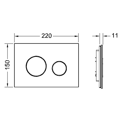 Tece Loop Кнопка смыва для унитаза, стекло, цвет: черный/хром матовый 9240655