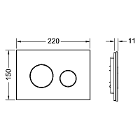 Tece Loop Кнопка смыва для унитаза, стекло, цвет: черный/хром матовый 9240655
