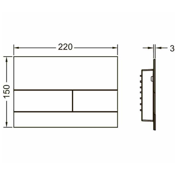 Tece Square II Кнопка смыва для унитаза, металл, цвет: сатин, черный хром 9240836