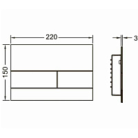 Tece Square II Кнопка смыва для унитаза, металл, цвет: сатин, черный хром 9240836