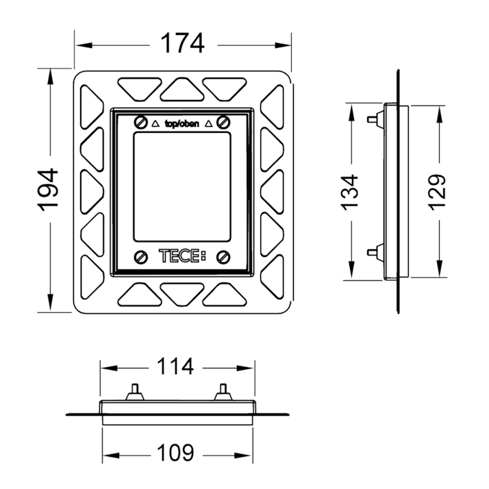 Tece Монтажная рамка для монтажа на уровне стены, цвет: позолоченный 9242648